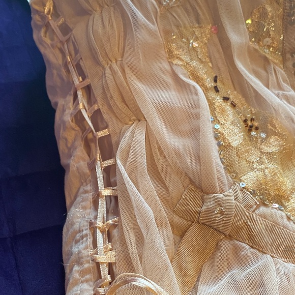 Embellished Corset Top in light pinkish/muted rose, with beading & sequins - Picture 6 of 14